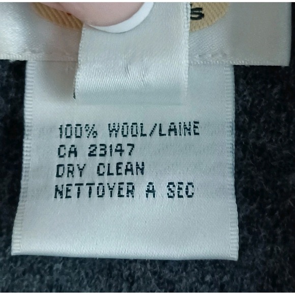 Talbots Cardigan 100% Wool Gray Sweater Tie Front Warm Comfort Business EUC - Picture 6 of 8
